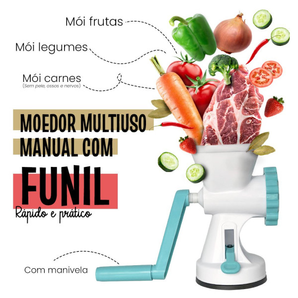 Moedor de Carne Linguiça Multiuso Com Funil