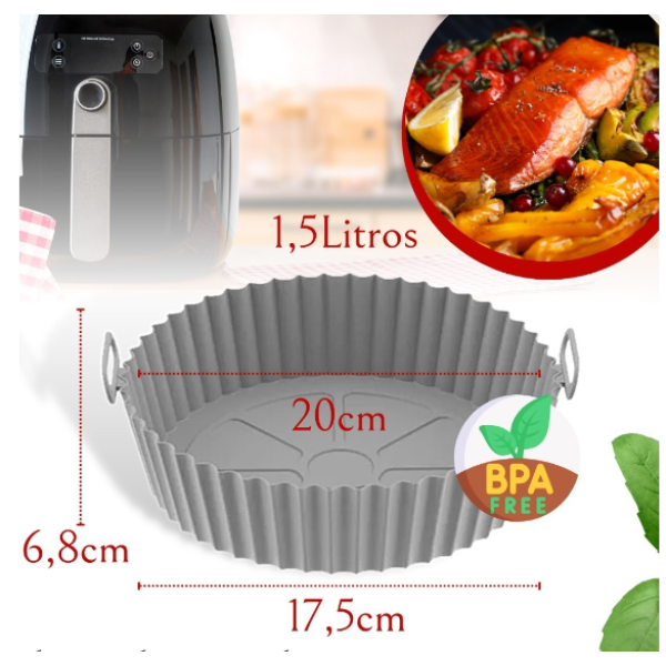 Forro Pra Fritadeira Forma Silicone Air Fryer