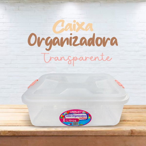 Caixa Organizadora Transparente Multiuso de 6 Litr...