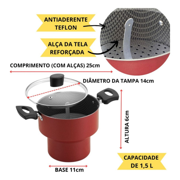 Cuscuzeiro Enjoy Antiaderente 14cm